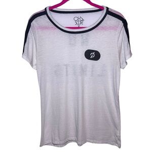 Chaser x Peloton White Tshirt Size Medium Athletic Cycling